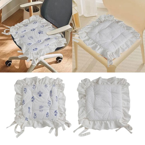Ruffle chair cushion - cushion, floral
