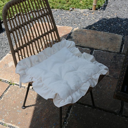 Chair cushion ruffles seat - cushion, pad