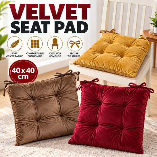 Velvet chair cushion - chair, pad